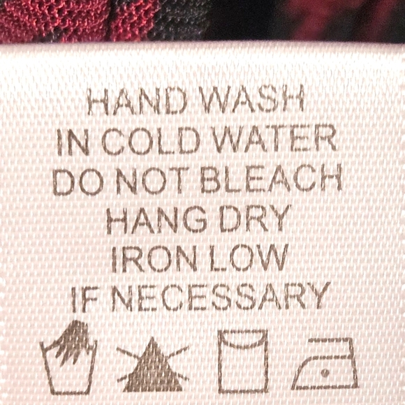 EMBER Plus Size Women's Burgundy Black Sheer Houndstooth Print Tie Front Blouse - Picture 10 of 13